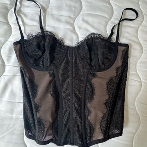 Elegant Black Lace Bustier